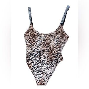 Victoria secret Swim Rhinestone shine Strap one piece inLeopard Print M